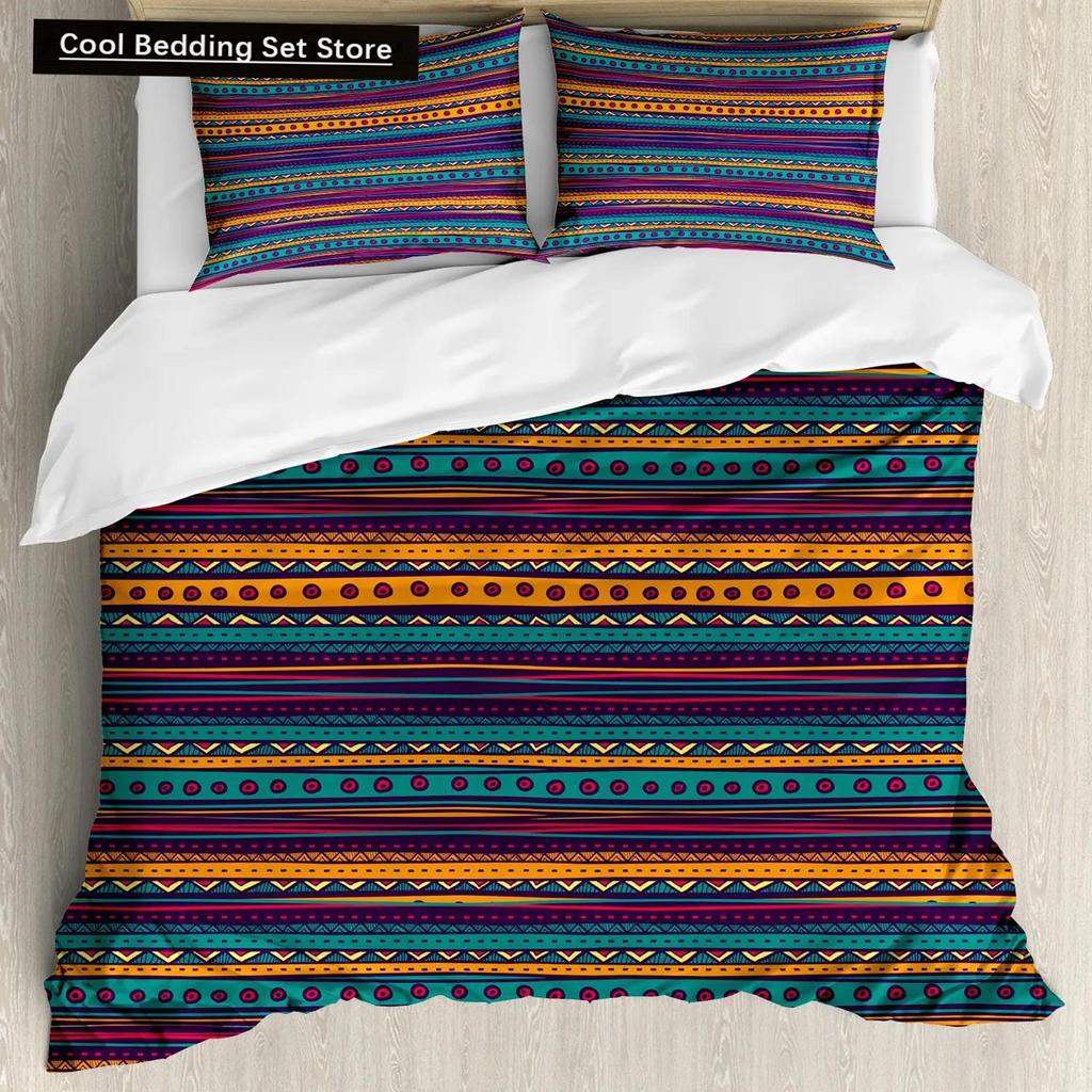 Plemienny Poszwa na Kołdrę Wzór Sekretnego Plemienia w Stylu Boho Zestaw Pościeli Narzuta Podwójny Queen King Size Poliester Poszwa na Kołdrę