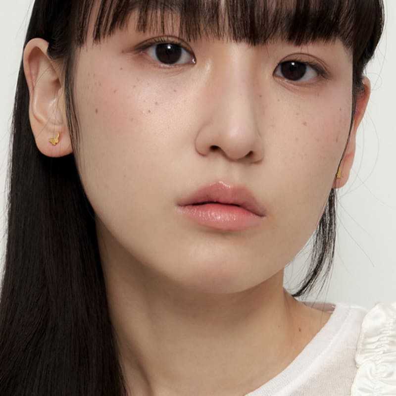 geegee [silver925] mini butterfly earring (2color)