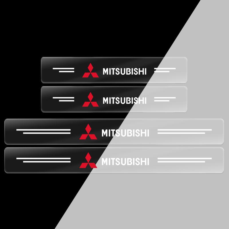 

4PC Car Threshold Protector Transparent Decorative Badge Sticker for Mitsubishi Asx Lancer Outlander Pajero Ralliart Accessories