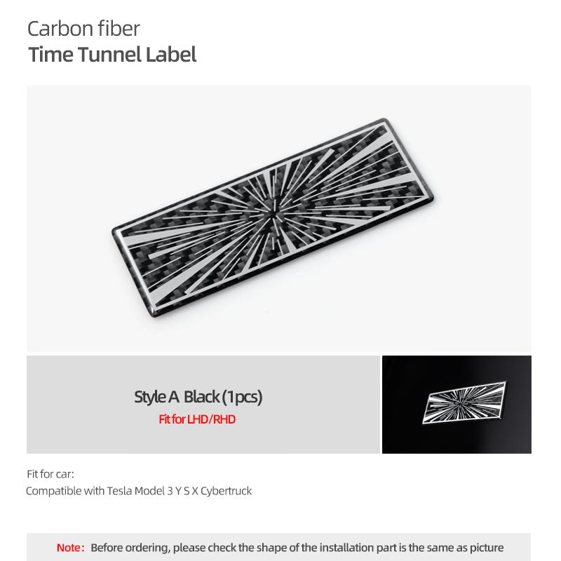 For Tesla Model Y S X Cybertruck Model 3 Highland 2025 Carbon Fiber Car Body Time Space Tunnel Trunk Decoration Plaid Sticker
