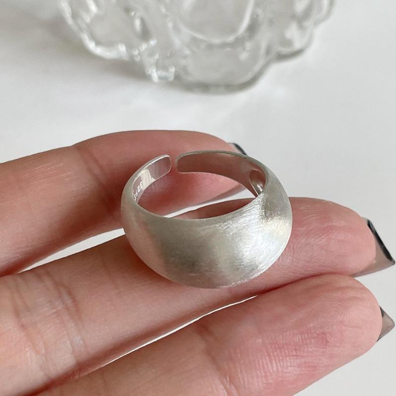 925 Sterling Silber Einzigartiger Ovaler Großer Schlichter Ring für Damen Schmuck Finger Verstellbar Offen Vintage Ring für Party Geburtstagsgeschenk