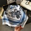 New lady Girl 70*70cm Silk Satin Hair Scarf Women Handkerchief stripe Printed Female Square Head Bandana Small Neck Muffler Hija