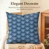 Art Seigaiha Pattern Cushion Cover Natural Linen Organic Fabric DoubleSided Printing Sofa Home Decor Gift Pillow Case