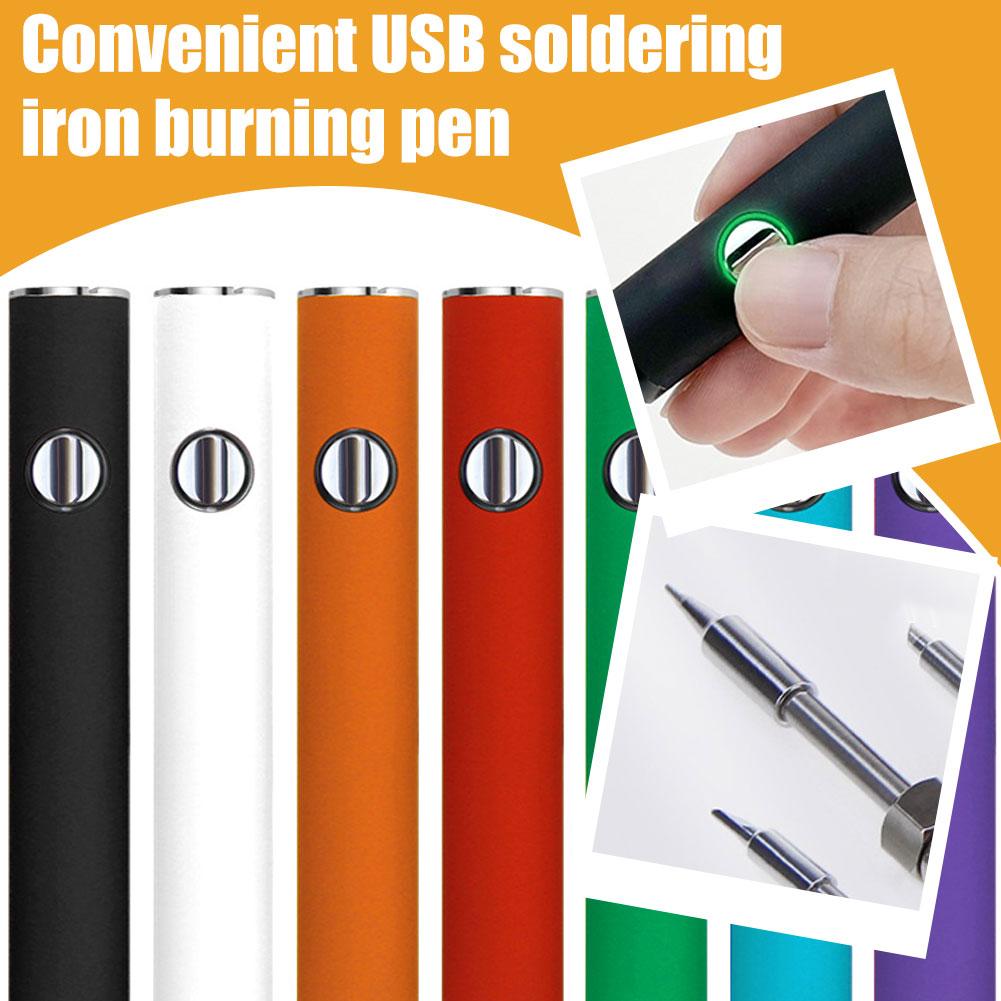 USB Soldering Iron Pen 650mah Soldering Welding Iron Battery 510 Kit Button Tips Tools Repair L A6R8