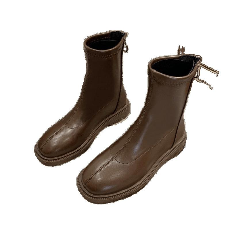 Skinny Boots Women's Autumn and Winter New Summer Thin Single Boots Martin Boots Thick-soled Versatile British Style Short Boots
