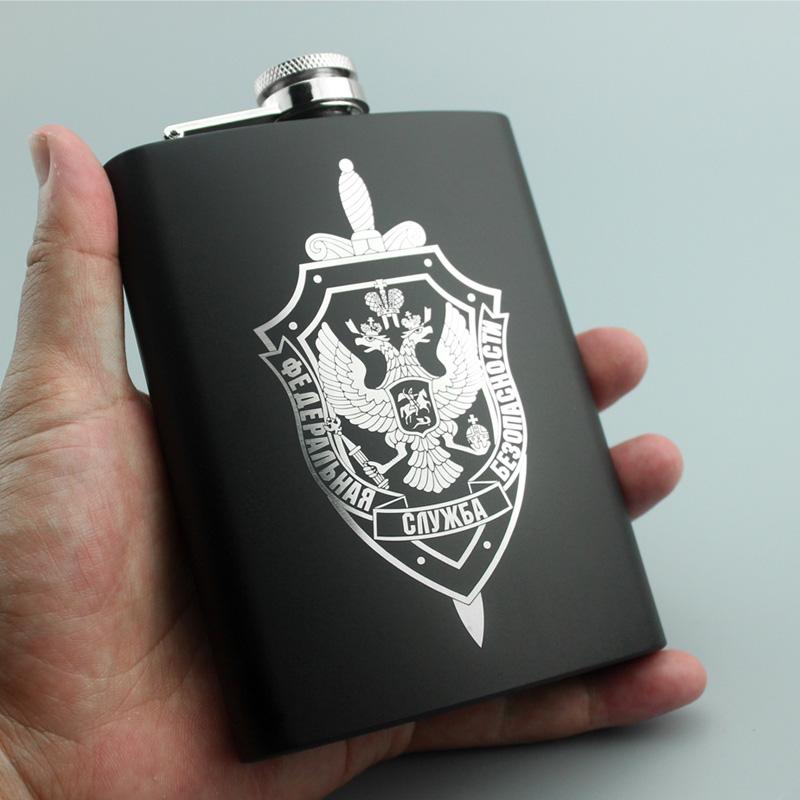 8 OZ Ounces Black Matte Metal Gift Stainless Steel Hip Flask Flagon Alcohol Bottle Whisky Vodka Laser Engraved LOGO Custom Made