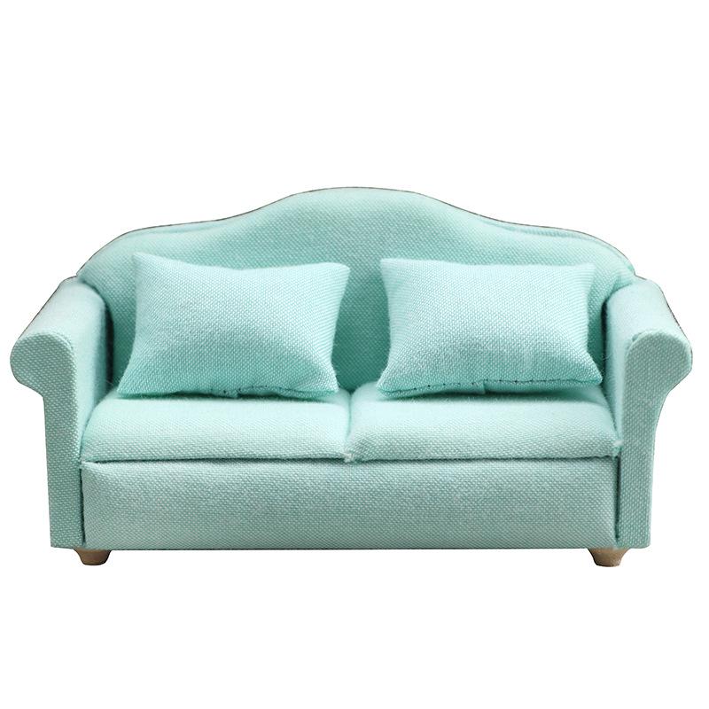 1:12 Dollhouse Miniature Furniture - Green Sofa Three-Piece Set for Living Room