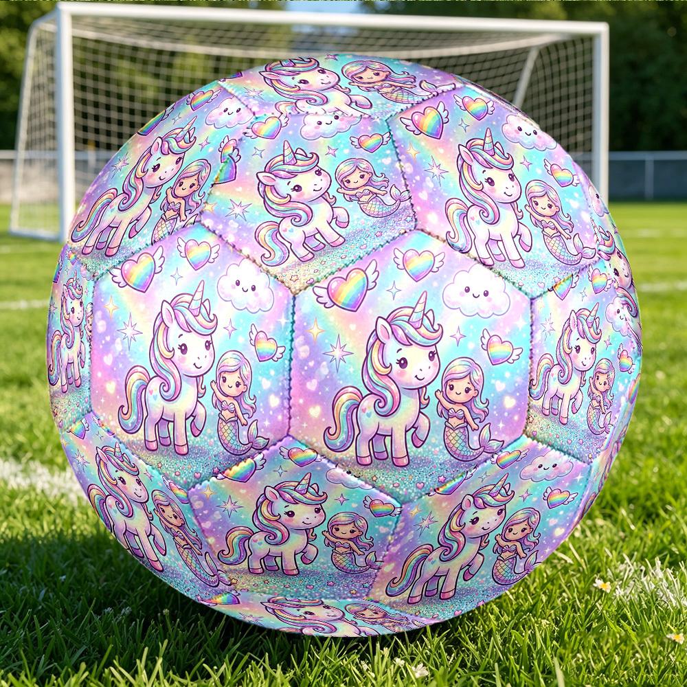 1 Stück Fußballball im Rainbow Fantasy Design, Größe 5, Leichtes PVC-Material, Outdoor-Trainingsfußball Geschenk. q62214