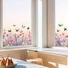 Yousheng 3 Pcs Flower Wall Decals Watercolor Wildflower Grass Butterflies Wall Stickers Peel And Stick Wall Art Decor for Girls Bedroom Living Room