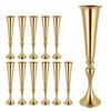 12 PCS Wedding Flower Vase, 55 cm Tall Trumpet Flower Table Centerpieces, Banquet Vases Easy Installation, Electroplated Versatile Arrangement Stand
