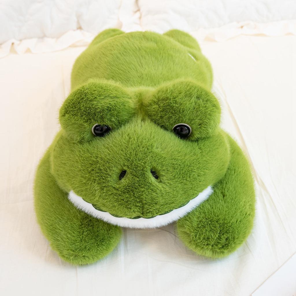 Hot Simulation Giant Frog Plush Toy Stuffed Animals Plushies Green Lying Frogs Throw Pillow Cushion Home Deco for Kids Gift