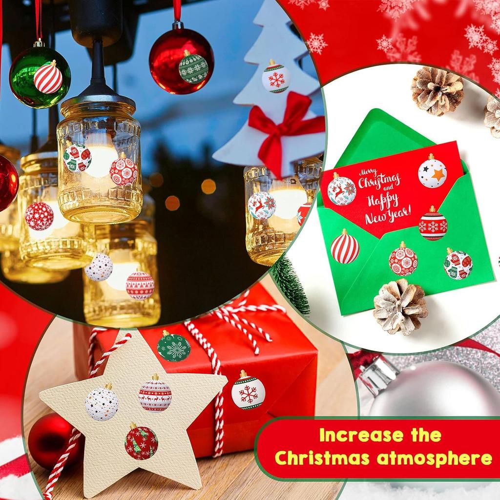 500pcs Roll Stickers Christmas Decoration Festive Stickers Christmas Decoration Candy Bag Party Scrapbook Guitar Water Bottle