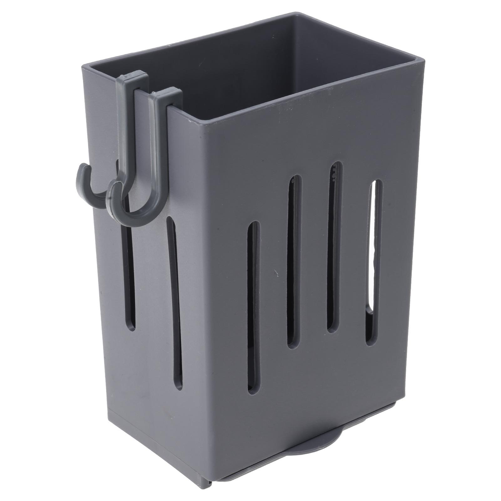 

Эффективная настенная стойка для кухонных принадлежностей с держателем для палочек для еды и ящиком для хранения столовых приборов серый