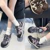 2025 new mesh splicing retro dad shoes multi-color contrasting color round head lace-up casual sports versatile trend women