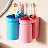 1PC Toothbrush Cup Multi-function Punch-free Toothbrush Holder for Bathroom Wall-mounted Cups Gargle Plastic Products Home