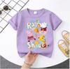 2026 New Edition Peppa Pig Kids' Pure Polyester Short-Sleeved Boys' Sportswear Girls' Casual Top Cartoon Print Summer T-Shirt