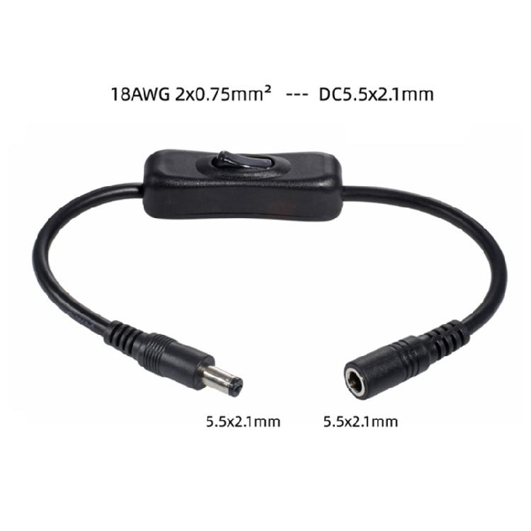 30cm Male to Female 5.5x2.5/5.5x2.1mm Plug DC Power Adapter Cable Extension Cord