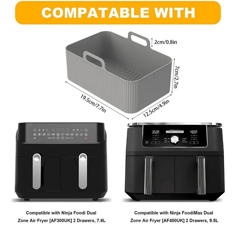 Air Fryer Silicone Pot Air Fryer Liner Heat Resistant Air Fryer Silicone Basket Rectangle Baking Pan for