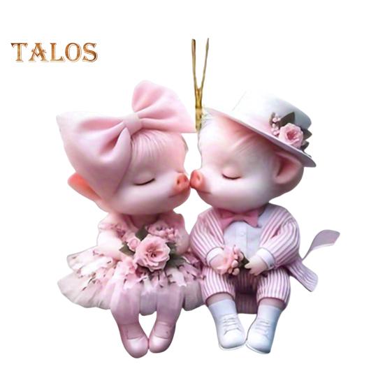 

Подвеска в виде мультяшной свиньи, подвесное украшение с тесьмой, легко подвешивается, рождественские подвесные украшения, акриловые украшения Little Pig