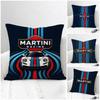 Motorsport Martini Racing Cushion Cover Natural Linen Pillowcase Set AllinOne Decor for Sofa Bedroom  Chair