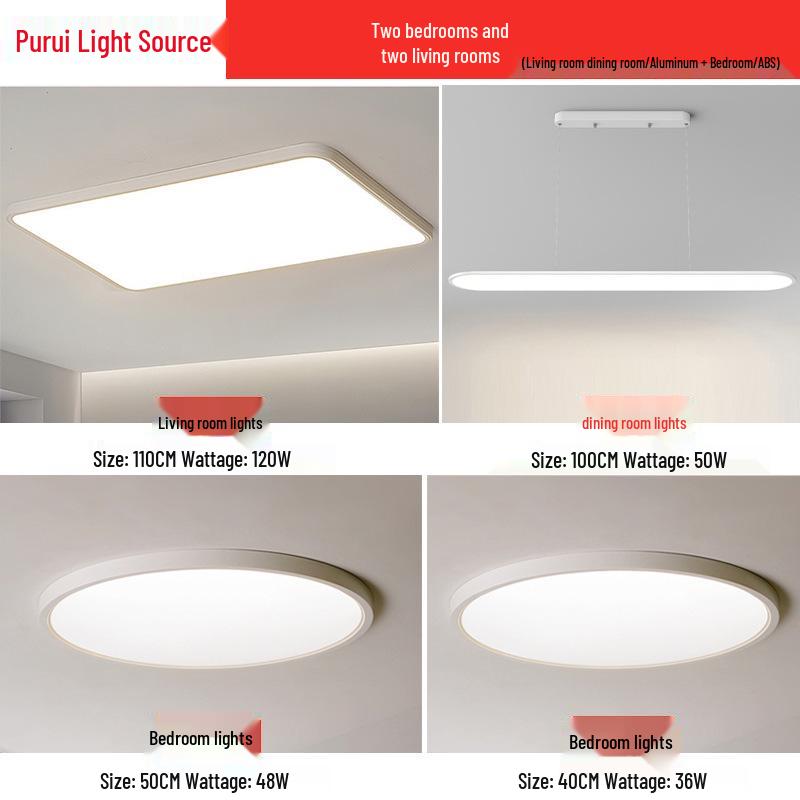Ultra-Thin Minimalist Ceiling Light with Full Spectrum Eye Protection for Living Room or Bedroom