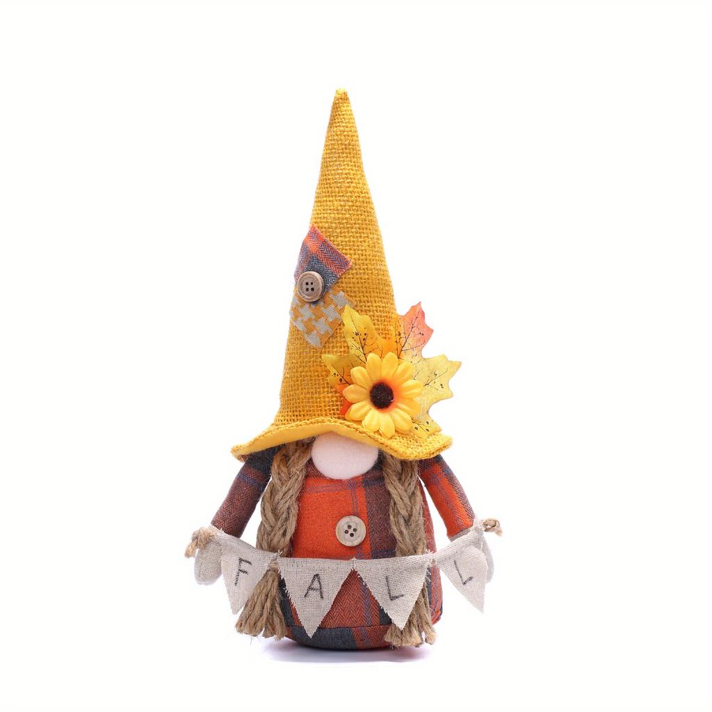 Harvest Maple Leaf Christmas Rudolph Thanksgiving Faceless Doll Pumpkin Dwarf Figurine Ornament