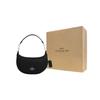 Coach Payton 21 Classic Monogram Zipper Closure Faux Leather Half Moon Bag Women Handbags Black CN011-SVDTV