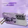 For Samsung Galaxy A55 5G Case Hidden Pull-out Kickstand Cartoon Rabbit Anti-fall Phone Cover