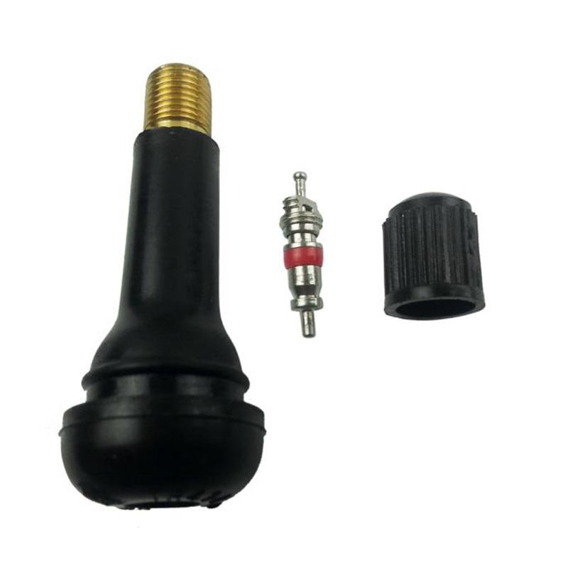TR414 Schlauchlose Autoreifenventile mit Staubkappen Schwarze Gummikappen Reifen-Gummiventile mit 20/4 Sätzen Ventilschäften Zubehör