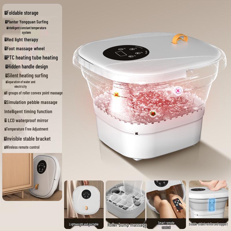 Foldable Foot Spa Basin with Constant Temperature Heating and Electric Massager Standard