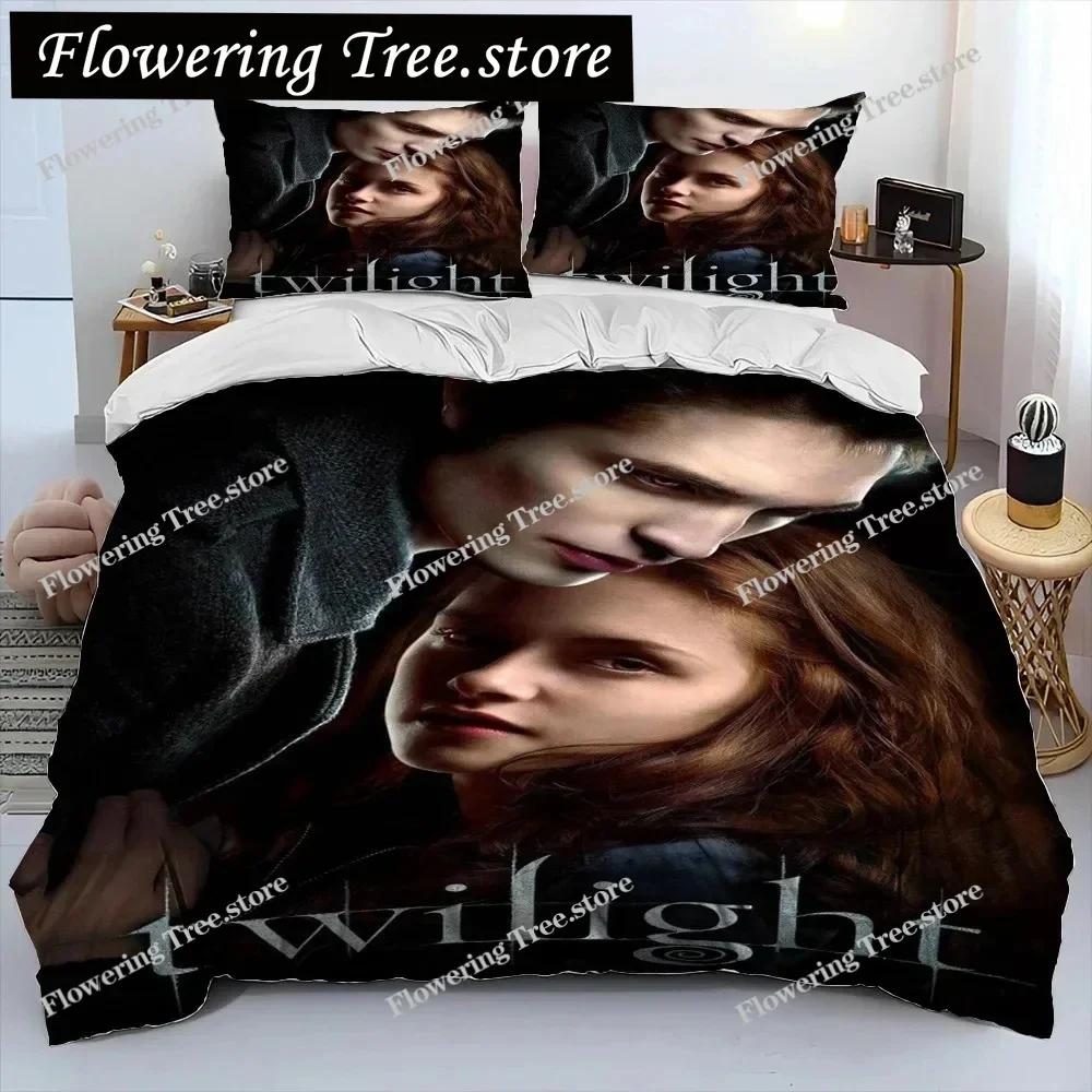 3D Biss zum Morgengrauen HD Bedruckte Decke Bettwäsche-Set, Bettbezug Bett-Set Steppdeckenbezug Kissenbezug, King Queen Größe Bettwäsche-Set Junge