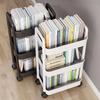 Versatile Multi-Tier Storage Cart - White Plastic, Perfect for Kitchen, Bathroom & Bedroom Organization