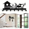 Wall Mounted Key Holder with 7 Hooks Decorative Metal Wall Organizer for Entrance Hall Office