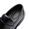 Mode Britischer Stil Herren Slipper Schwarz Business Casual Schuhe Leder Atmungsaktiv Rutschfest Klobige Sohle Arbeitsschuhe für Vielseitige Outfits