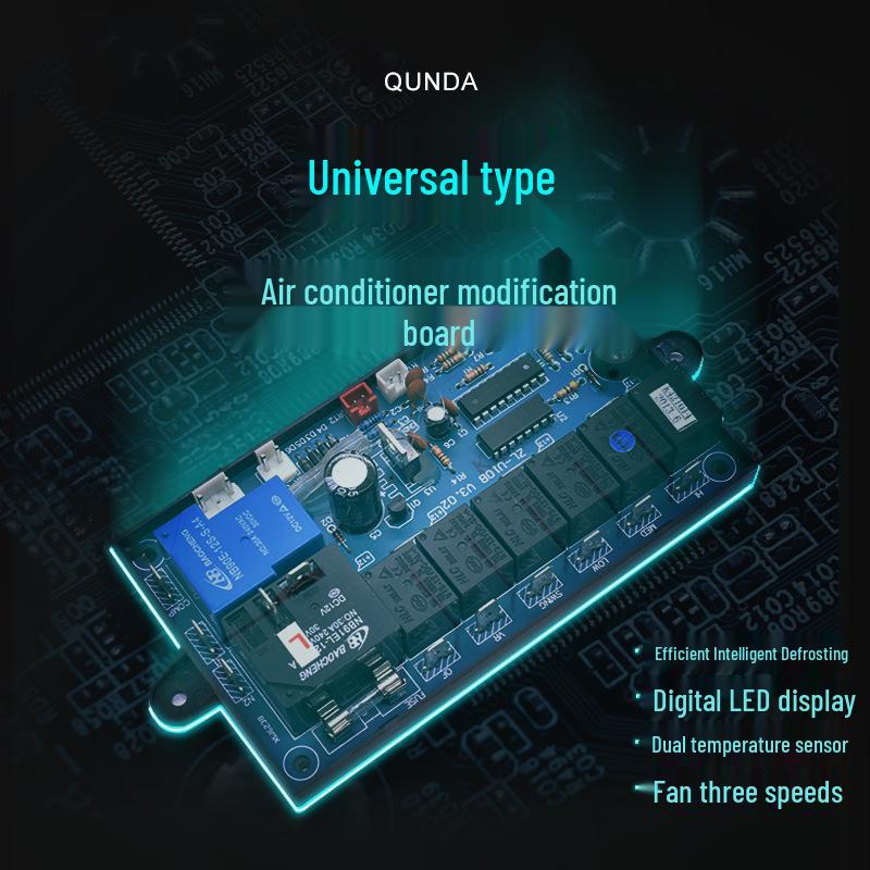 Placa de Controle de Ar Condicionado com Aquecimento Elétrico Qunda para Unidades de Parede, Piso e Teto (Tipo PG, QD02/03).