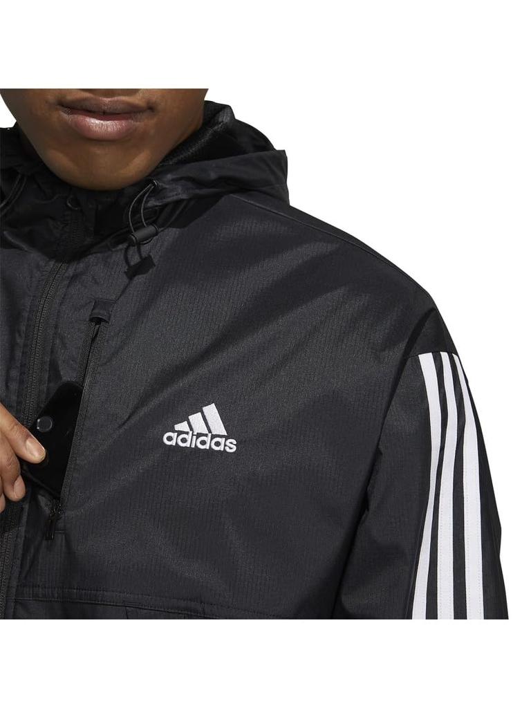 Adidas BXF20 Kapuzen-Webstoff-Jersey Schwarz Größe XL Herren 3-Streifen Locker geschnittenes Oberteil, (IB0248),