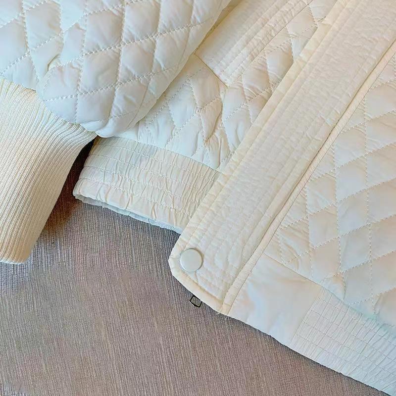 Damen Winter Baseballjacke Kurzer Steppmantel Gefütterte Oberbekleidung Warmer Fliegerstil Mode Freizeitkleidung