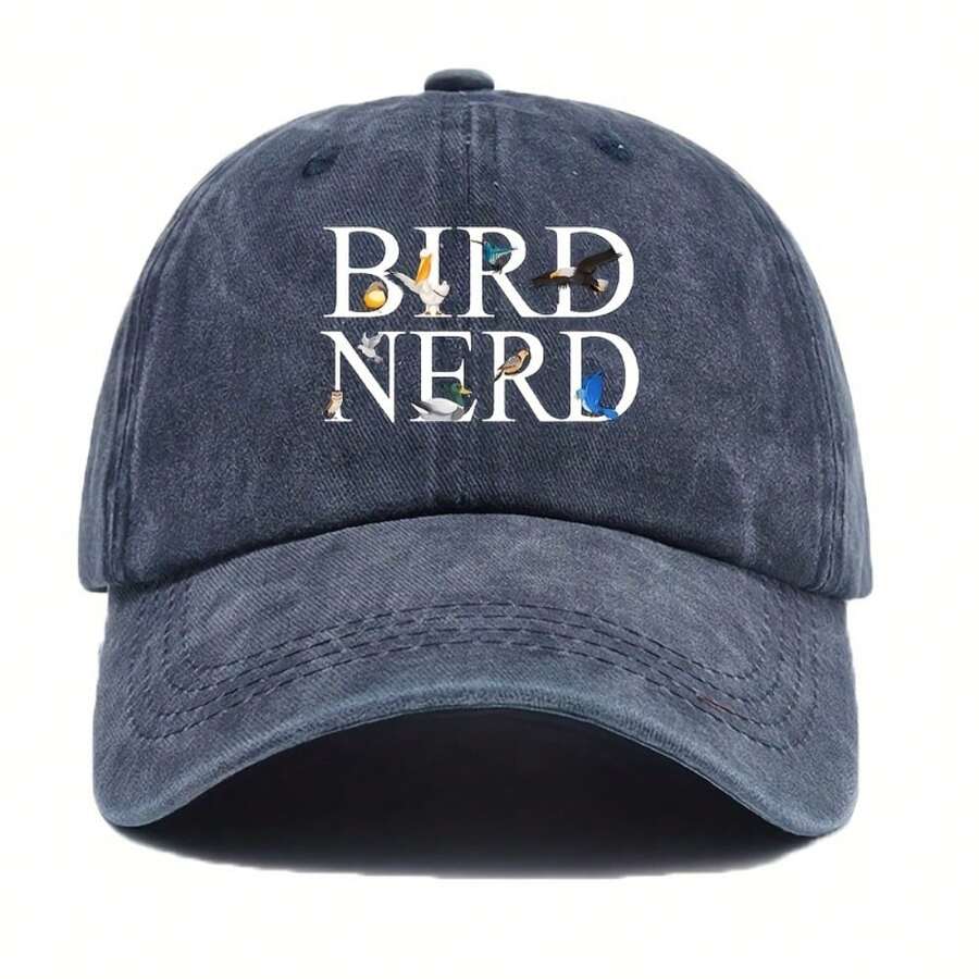 Unisex Retro Bird Nerd Baseball Cap Adjustable Soft Duckbill Hat For Outdoor Casual Wear