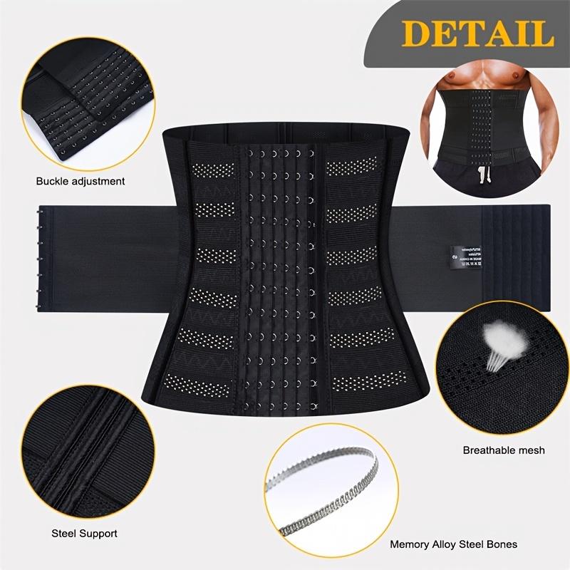 Men's Waist Support Trainer Girdle, Adjustable Workout Belt and Gym Equipment for Core Stability, Breathable Fitness Waist Shape