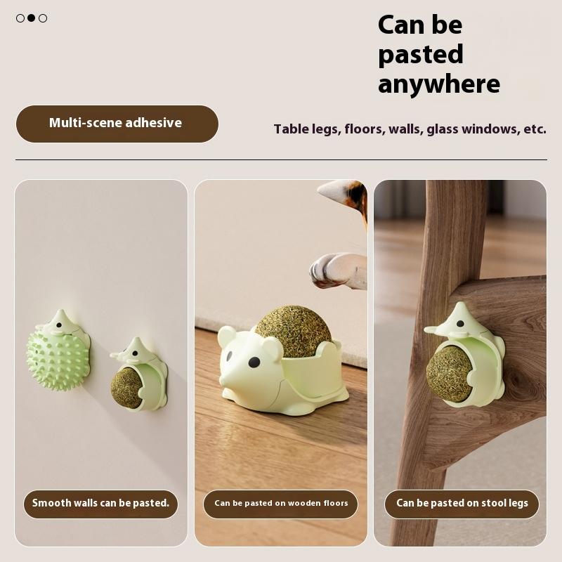 New Cat Toy Hedgehog Itcher Grinding Teeth Cat Mint Ball Toy Cat Self-hi Toy