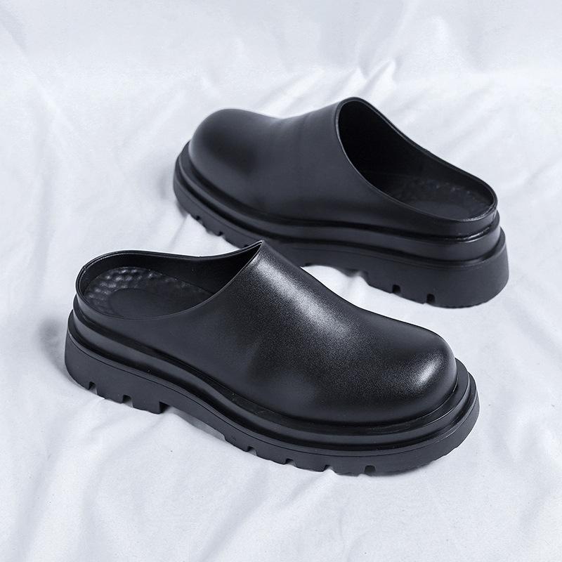 2025 Chef Men's Shoes Spring Work Special Pure Black Non-slip One-pedal Labor Insurance Tide Shoes 15963-R