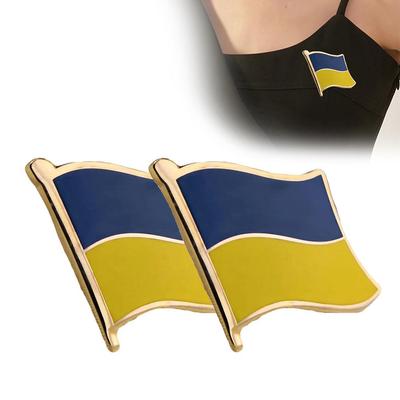 2 Pack 2022 Ukraine Flag Lapel Pin Badges Ukraine Waving Flag Pins Metal Flag Badge Pins Brooch