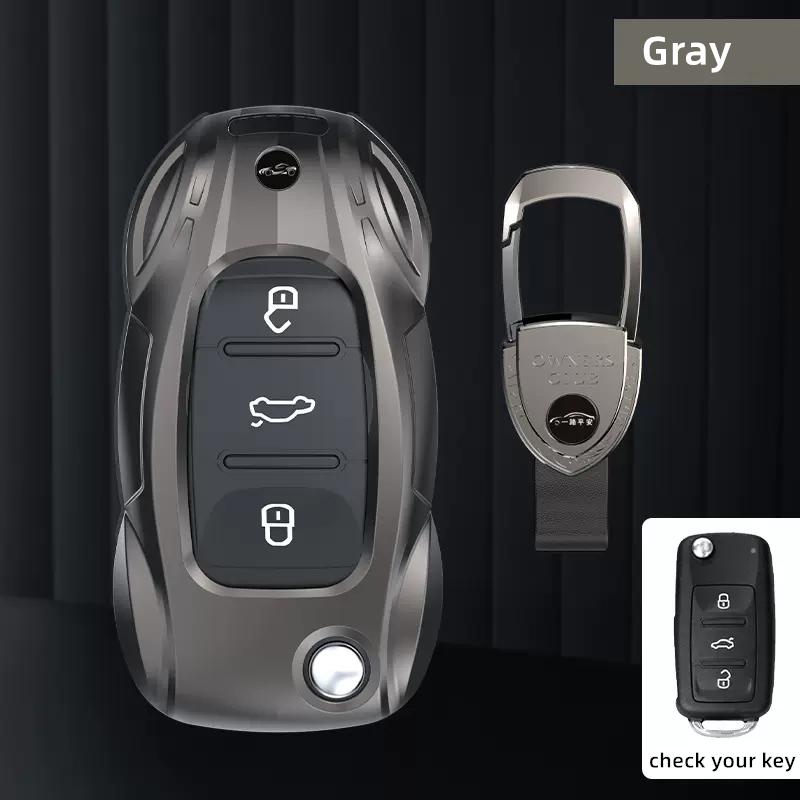 Metal Car Remote Key Cover Case Holder Protector Shell Fob for VW Volkswagen T-ROC Golf 7 Polo Tiguan T-Cross Jetta EOS Beetle