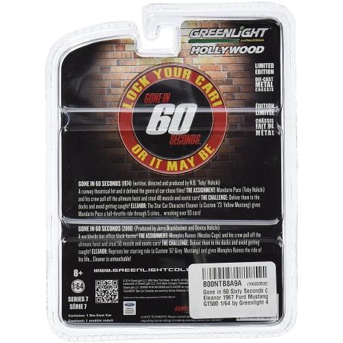 Gone In 60 Sixty Seconds (2000) "Eleanor" 1967 Ford Mustang Shelby GT500 1/64 by Greenlight 44670e