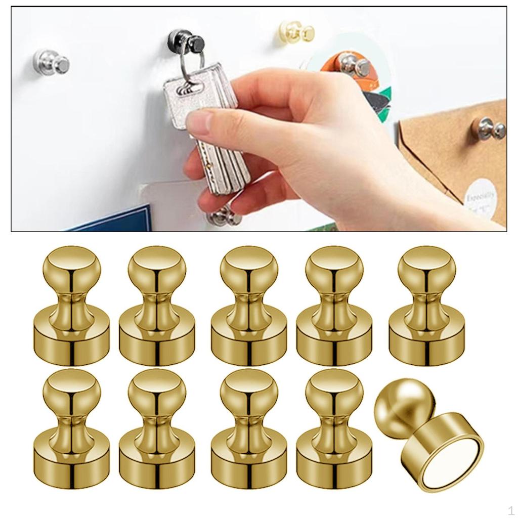 10x Magnetic Push Pins Fridge Magnet Thumb Tack for Whiteboard Metal Surface