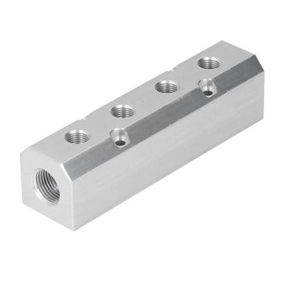 Air Manifold Large Flow Aluminium Pneumatic Block 40x40mm G1 2 Inlet G1 4 OutletSY40 02 4F