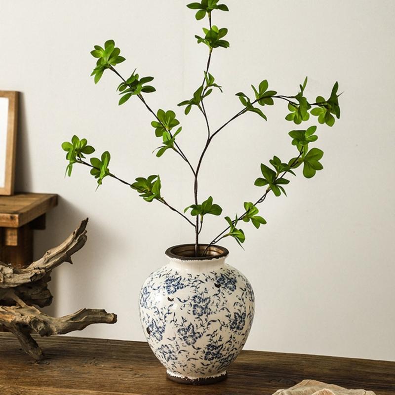 Blau-Weiße Porzellan Große Keramikvasen Für Blumengestecke Craquelé Glasuren Heimdekoration Wohnzimmer Mittelstücke