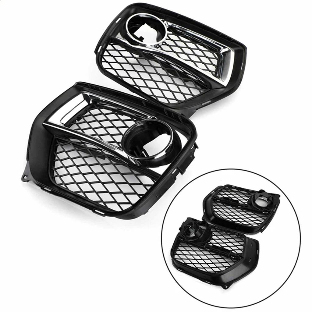 Left/Right Replacement Mesh Grille with Trim Intake Cover Front Bumper Fog Lamps Frame Grille 51117312605 Auto Accessory