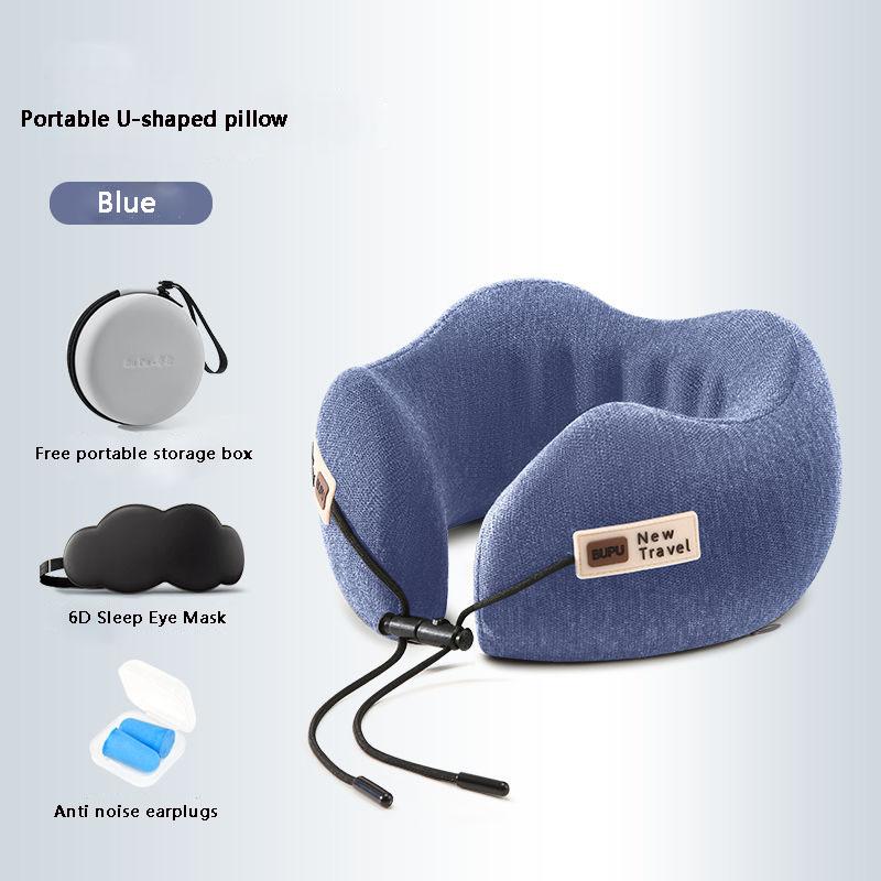 Memory Foam Neck Pillow Cervical Vertebra Travel Portable Noon Break Aircraft U Type Of Pillow Sleep Camping Pillow Carry Bag