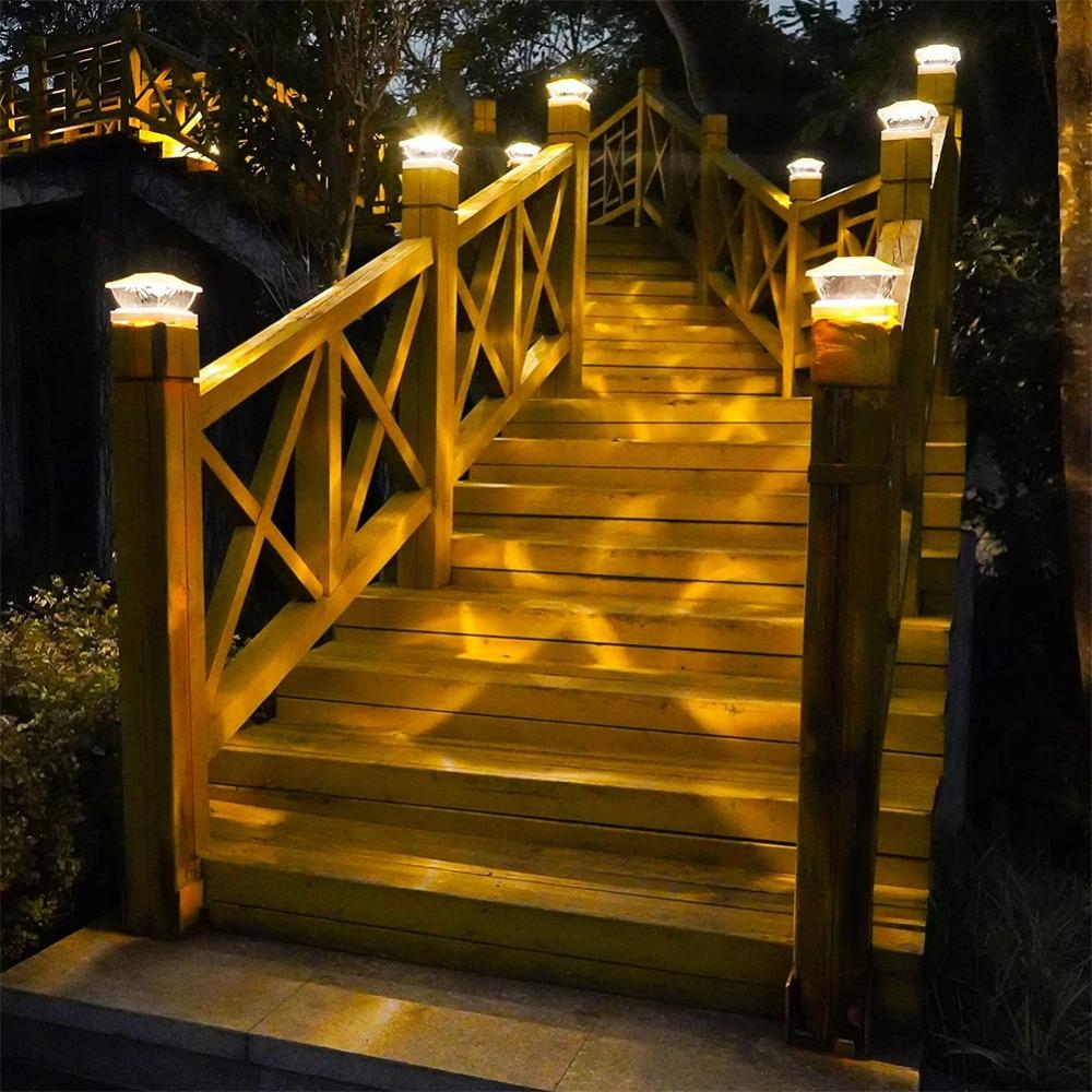 Solar Post Light Villa Column Lamp Fence Gate Pillar Head LED Lamp Waterproof Solar Outdoor Lights for Yard Patio Garden Decor